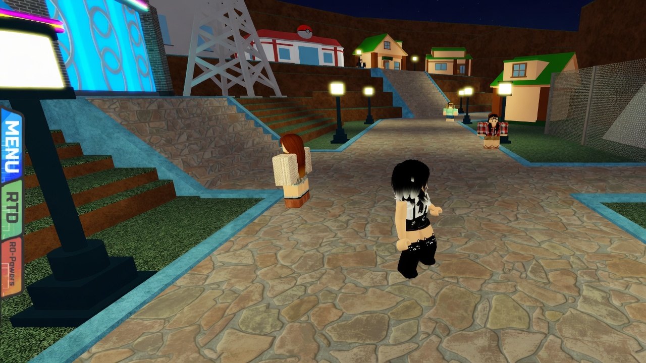 Night view of Silvent City with the Menu, RTD, and RO-Powers HUD in Project Bronze Forever